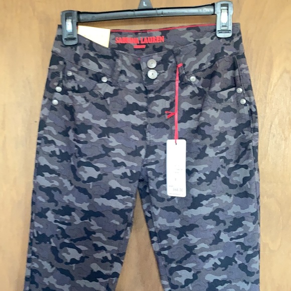 Sabrina Lauren skinny jean gray black camo print ultra soft stretch size 6 or 8 - Picture 6 of 17